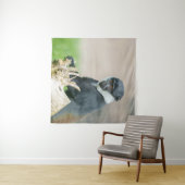 L'Hoest's Monkey auf einer Holzperche Wandteppich (Beispiel (Horizontal))