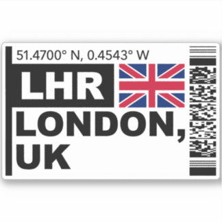 LHR London Boarding Pass - England, UK Travel Aufkleber