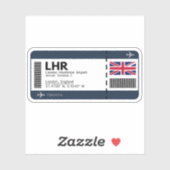 LHR London Boarding Pass - London Ticket Aufkleber (Blatt)