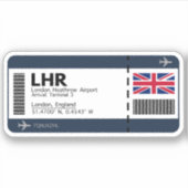 LHR London Boarding Pass - London Ticket Aufkleber (Vorderseite)