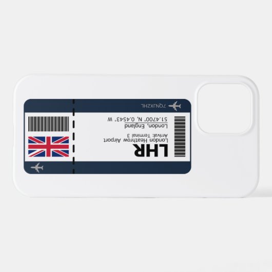 LHR London Boarding Pass - London Ticket iPhone Hülle (Rückseite (Horizontal))