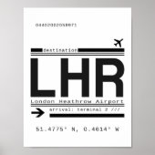LHR London Heathrow Airport Call Letters Poster (Vorne)