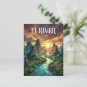 Li-Fluss China Postkarte (Stehend Vorderseite)