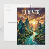 Li-Fluss China Postkarte (Vorne/Hinten)
