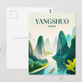 Li-Fluss Karstberge China Postkarte (Vorne/Hinten)
