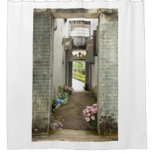 Li Garden Serie: Floraler Korridor Duschvorhang