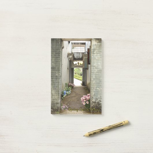 Li Garden Series: Hidden Spring Notepad Post-it Klebezettel (Auf Schreibtisch)