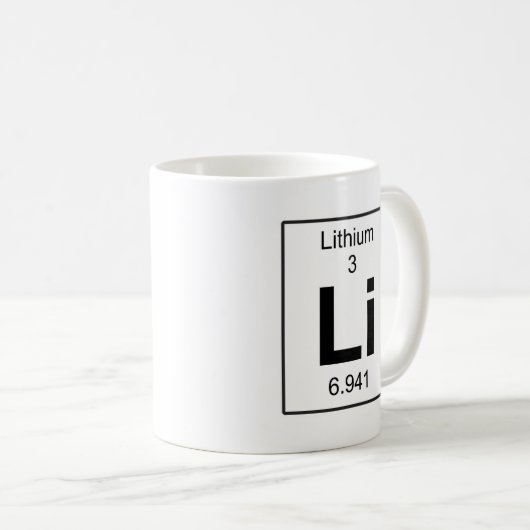 Li - Lithium Kaffeetasse (VorderseiteRechts)
