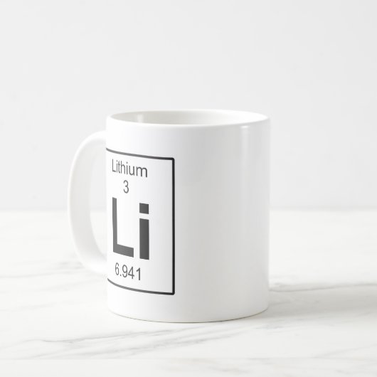 Li - Lithium Kaffeetasse (Vorderseite Links)