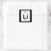 Li - Lithium Quadratischer Aufkleber (Tasche)