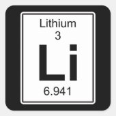 Li - Lithium Quadratischer Aufkleber (Vorderseite)