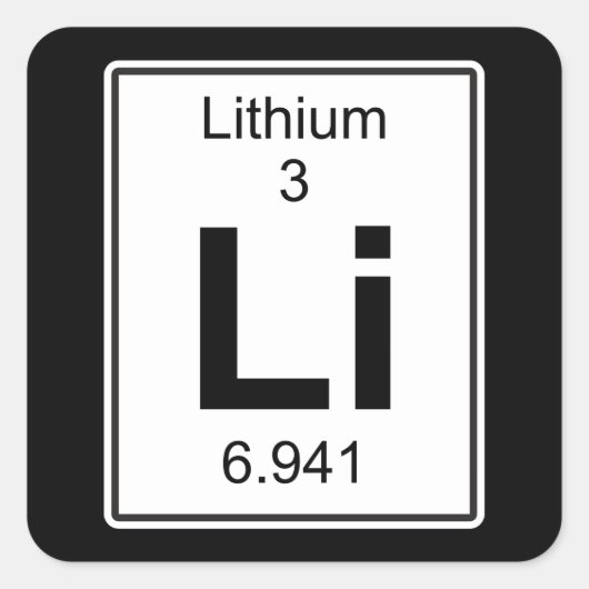 Li - Lithium Quadratischer Aufkleber (Vorderseite)