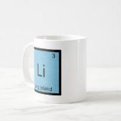 Li - Long Island Funny Chemistry Element Symbol T Kaffeetasse (Vorderseite Links)