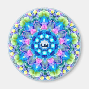 LIA ~ Personalisiertes Ostermuster Fraktal ~ Magnet