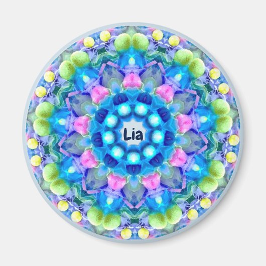 LIA ~ Personalisiertes Ostermuster Fraktal ~ Magnet (Vorne)