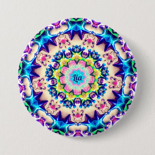 LIA ~ Persönliches Geburtstagssternmuster ~ Button (Vorderseite)