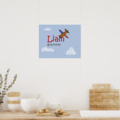 Liam Airplane Name Poster (Küche)