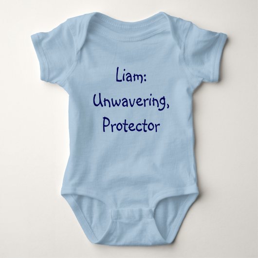 Liam-Baby-Namen-Bedeutungs-Bodysuit Baby Strampler (Vorderseite)