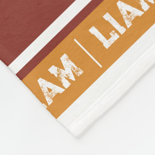 Liam Name bedeutet Sport monogramm Bronze braun Fleecedecke (Ecke)