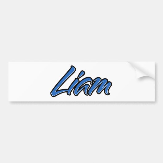 Liam Name blue Aufkleber Sticker Autoaufkleber (Vorne)