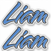 Liam Name blue Aufkleber Sticker Stickerset (Vorderseite)
