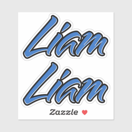 Liam Name blue Aufkleber Sticker Stickerset (Blatt)