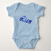 Liam, Name, Boys Blue Baby Bodysuit Baby Strampler (Vorderseite)