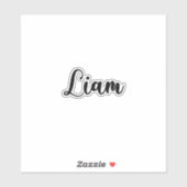 Liam Name - Handgeschriebene Kalligrafie Aufkleber (Blatt)