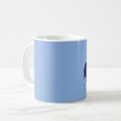 Liam Name personalisiert blau Kaffeetasse (Vorderseite Links)