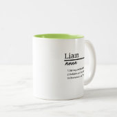 Liam, Personalisierte Bezeichnung für Junge Zweifarbige Tasse (VorderseiteRechts)