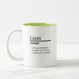 Liam, Personalisierte Bezeichnung für Junge Zweifarbige Tasse