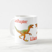 Liam Raptor Beängstigend Velociraptor Dinosaur Fun Kaffeetasse (Vorderseite Links)