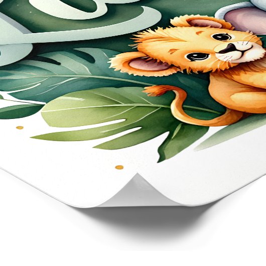 Liam Safari Kinderzimmer Poster (Ecke)