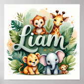 Liam Safari Kinderzimmer Poster (Vorne)