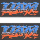 Liam Vorname Name Graffiti Aufkleber Sticker (Vorderseite)