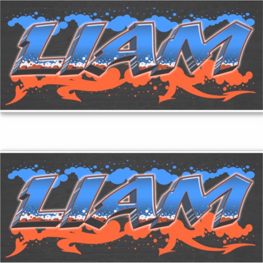 Liam Vorname Name Graffiti Aufkleber Sticker (Vorderseite)