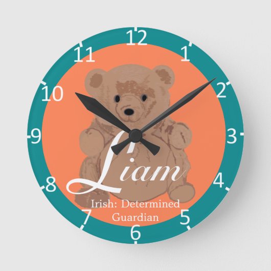 Liam Zweifarbig Runde Wanduhr (Vorderseite)