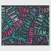 LIAMnamenstext-Designänderunghintergrund Geschenkpapier (Flach)