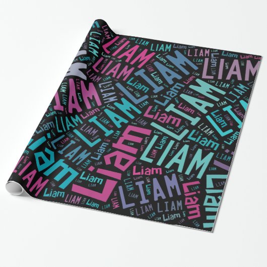 LIAMnamenstext-Designänderunghintergrund Geschenkpapier (Ungerollt)