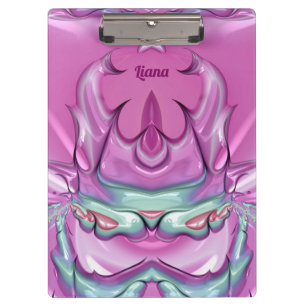 LIANA ~WOW! SELTSAM! Rosa Grau Weiß und Cerise Klemmbrett