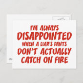 Liar Liar Pants on Fire Postkarte (Vorne/Hinten)