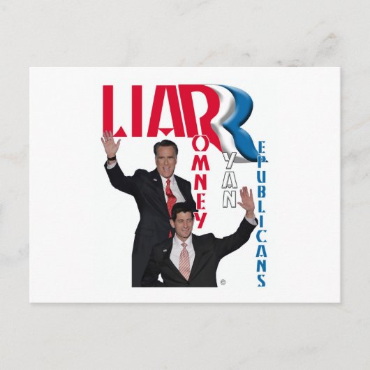 Liar - Mitt Romney & Paul Ryan Postkarte (Vorderseite)