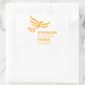 Lib Dems Stronger Economy Fairer Society Rechteckiger Aufkleber (Tasche)