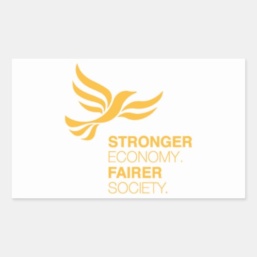 Lib Dems Stronger Economy Fairer Society Rechteckiger Aufkleber (Vorderseite)