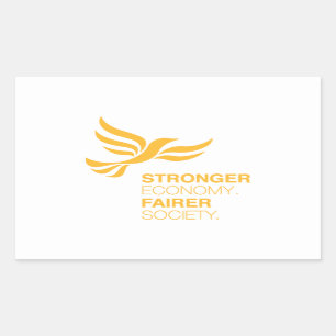 Lib Dems Stronger Economy Fairer Society Rechteckiger Aufkleber