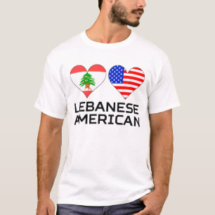 Libanesische amerikanische Herzen T-Shirt