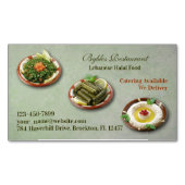 Libanesische arabische Ernährung Magnetische Visitenkarte (Vorderseite)