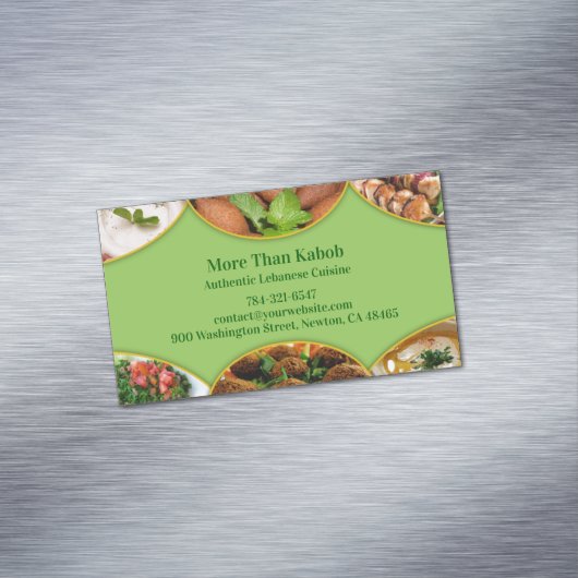 Libanesische arabische Ernährung Magnetische Visitenkarte (Beispiel)