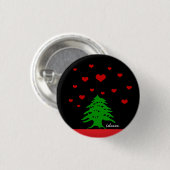 libanesische Fahne / Liebe Button (Vorne & Hinten)