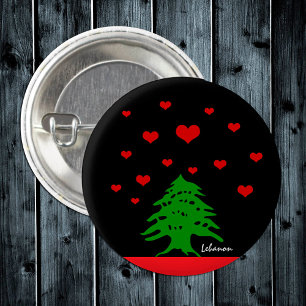 libanesische Fahne / Liebe Button